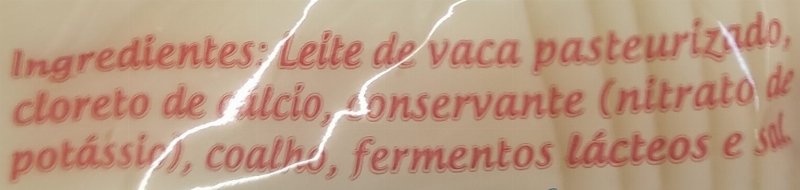 Foto da lista de ingredientes