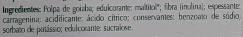 Foto da lista de ingredientes