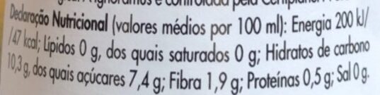 Foto da tabela nutricional
