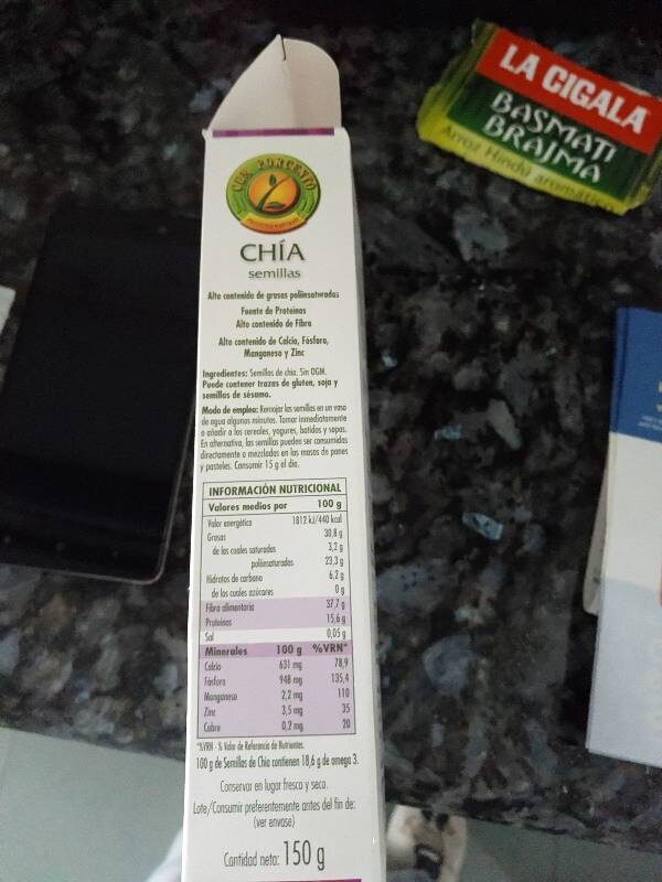 Foto da lista de ingredientes