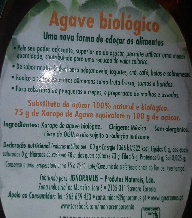Foto da lista de ingredientes