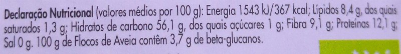 Foto da tabela nutricional