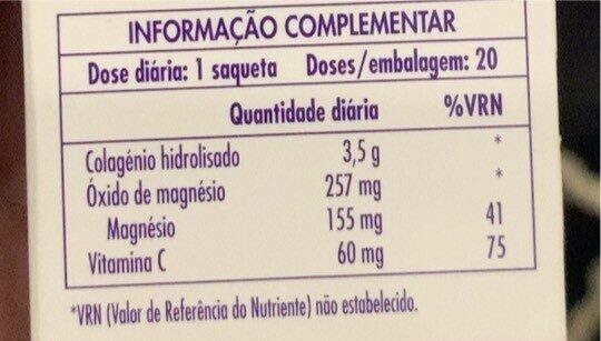 Foto da tabela nutricional