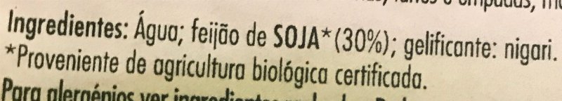 Foto da lista de ingredientes