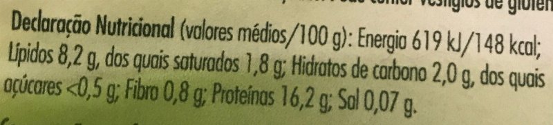 Foto da tabela nutricional