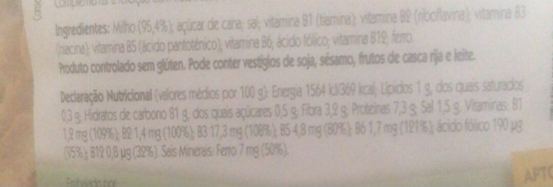 Foto da tabela nutricional