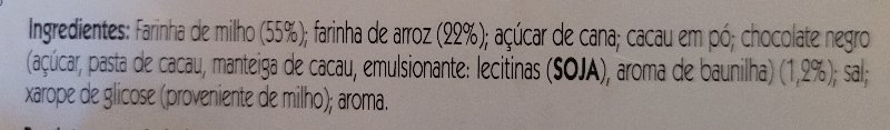 Foto da lista de ingredientes