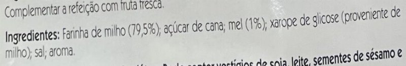 Foto da lista de ingredientes