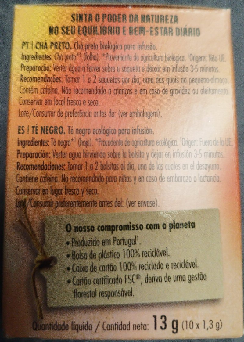Foto da lista de ingredientes