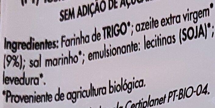 Foto da lista de ingredientes