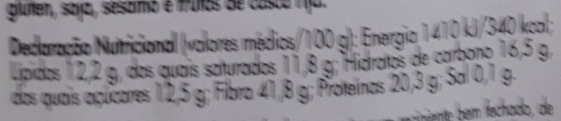 Foto da tabela nutricional
