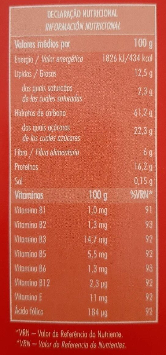 Foto da tabela nutricional