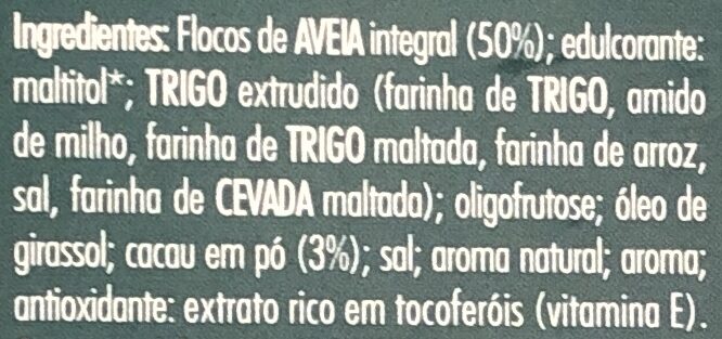 Foto da lista de ingredientes