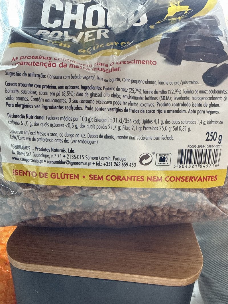 Foto da tabela nutricional