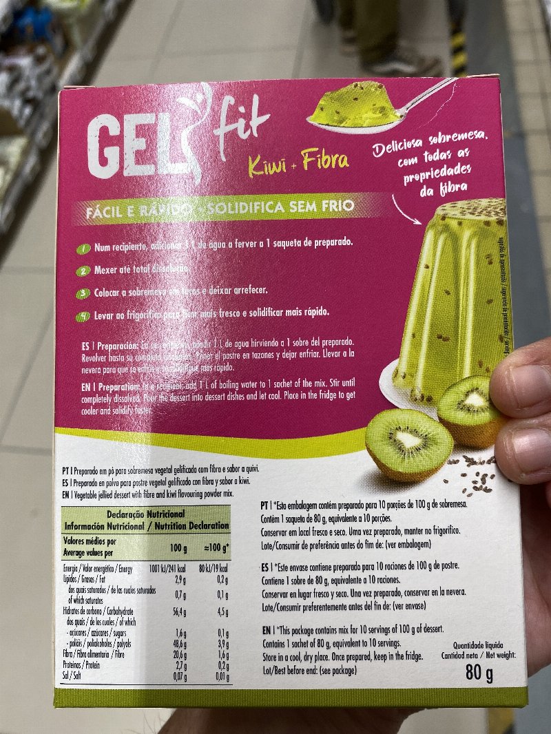 Foto da lista de ingredientes