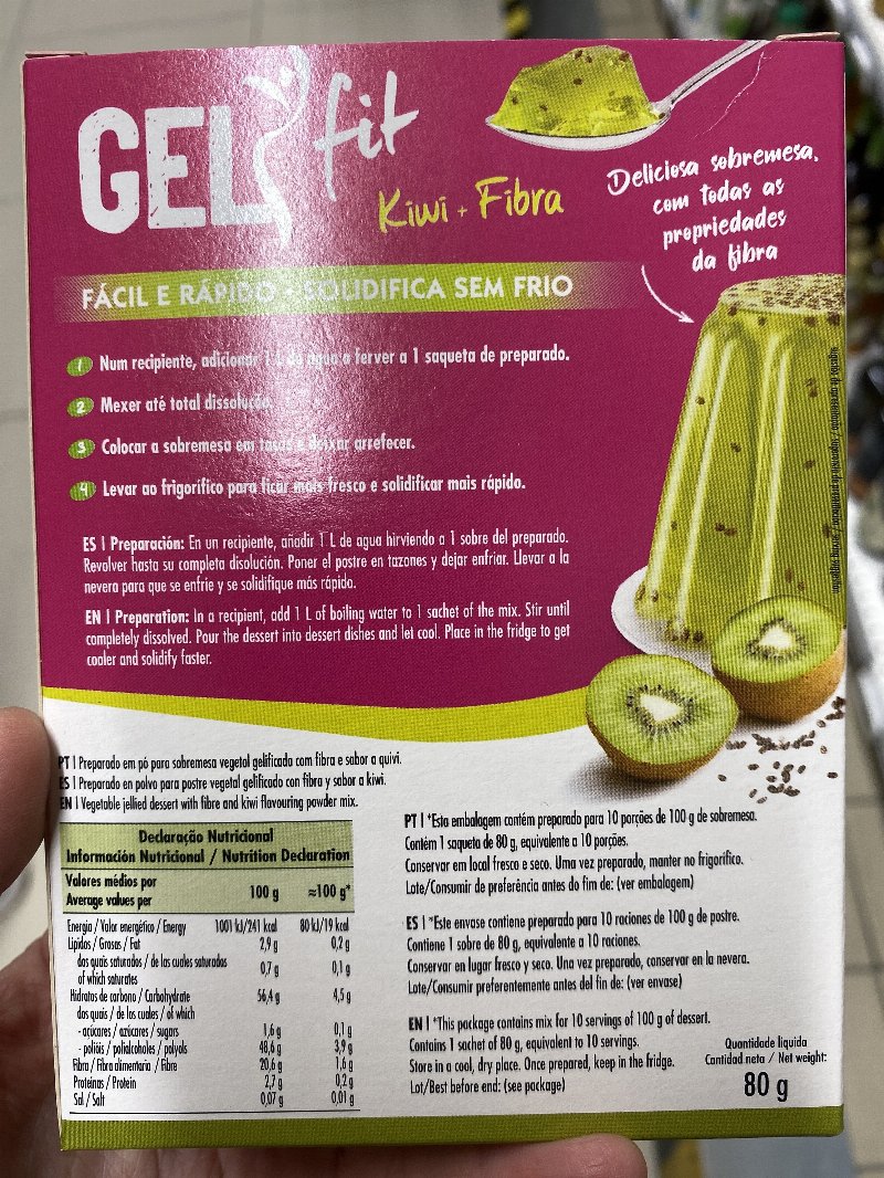 Foto da tabela nutricional