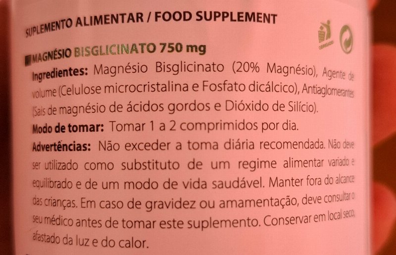 Foto da lista de ingredientes