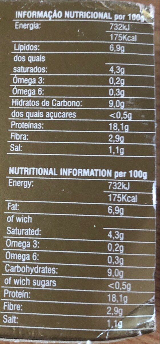 Foto da tabela nutricional