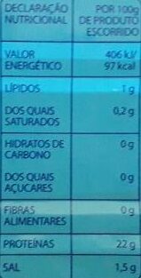 Foto da tabela nutricional
