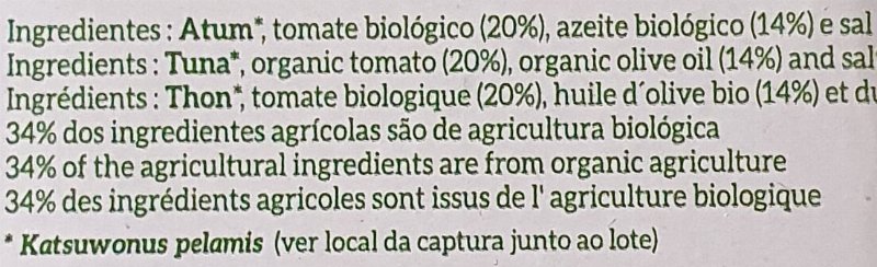 Foto da lista de ingredientes