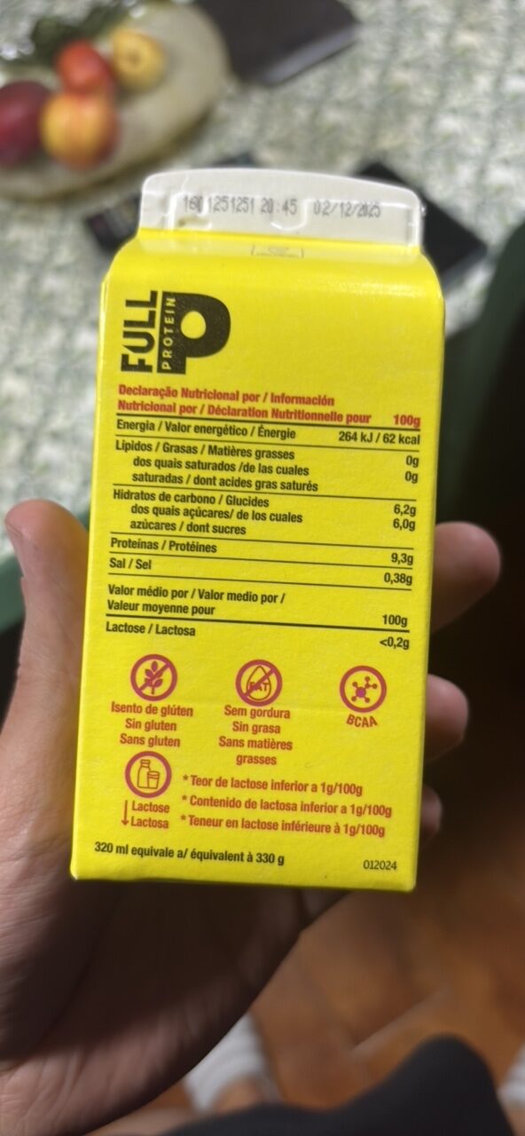 Foto da tabela nutricional