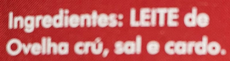 Foto da lista de ingredientes