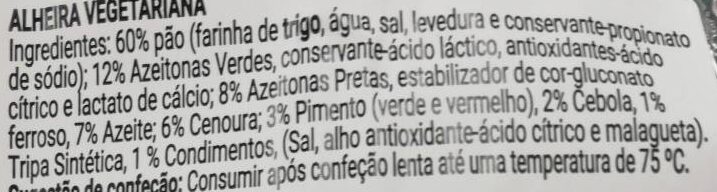 Foto da lista de ingredientes
