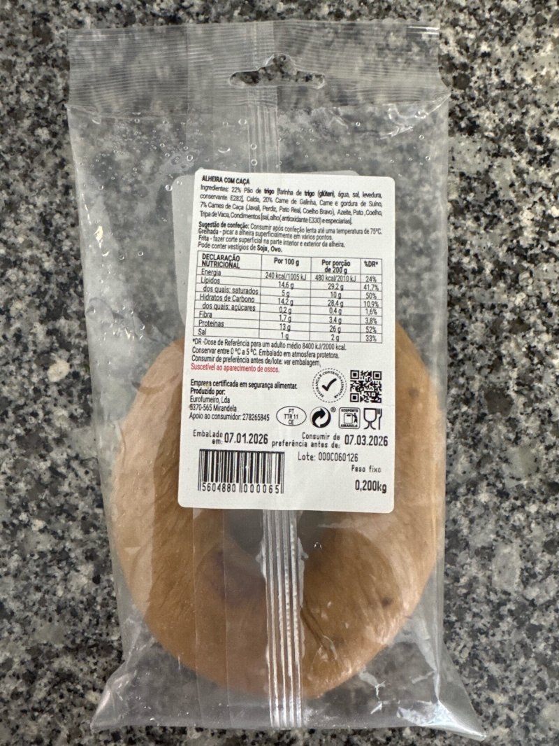 Foto da tabela nutricional