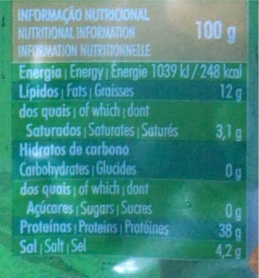 Foto da tabela nutricional