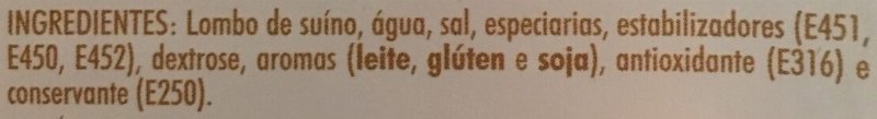 Foto da lista de ingredientes