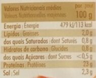 Foto da tabela nutricional