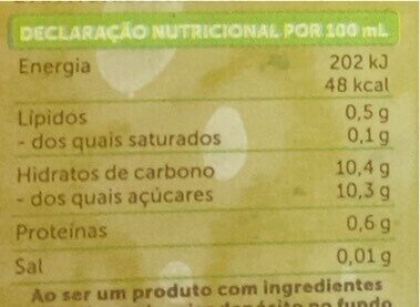 Foto da tabela nutricional