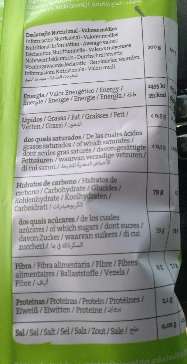 Foto da tabela nutricional