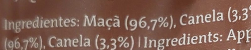 Foto da lista de ingredientes