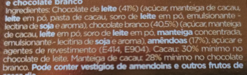 Foto da lista de ingredientes