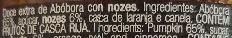 Foto da lista de ingredientes