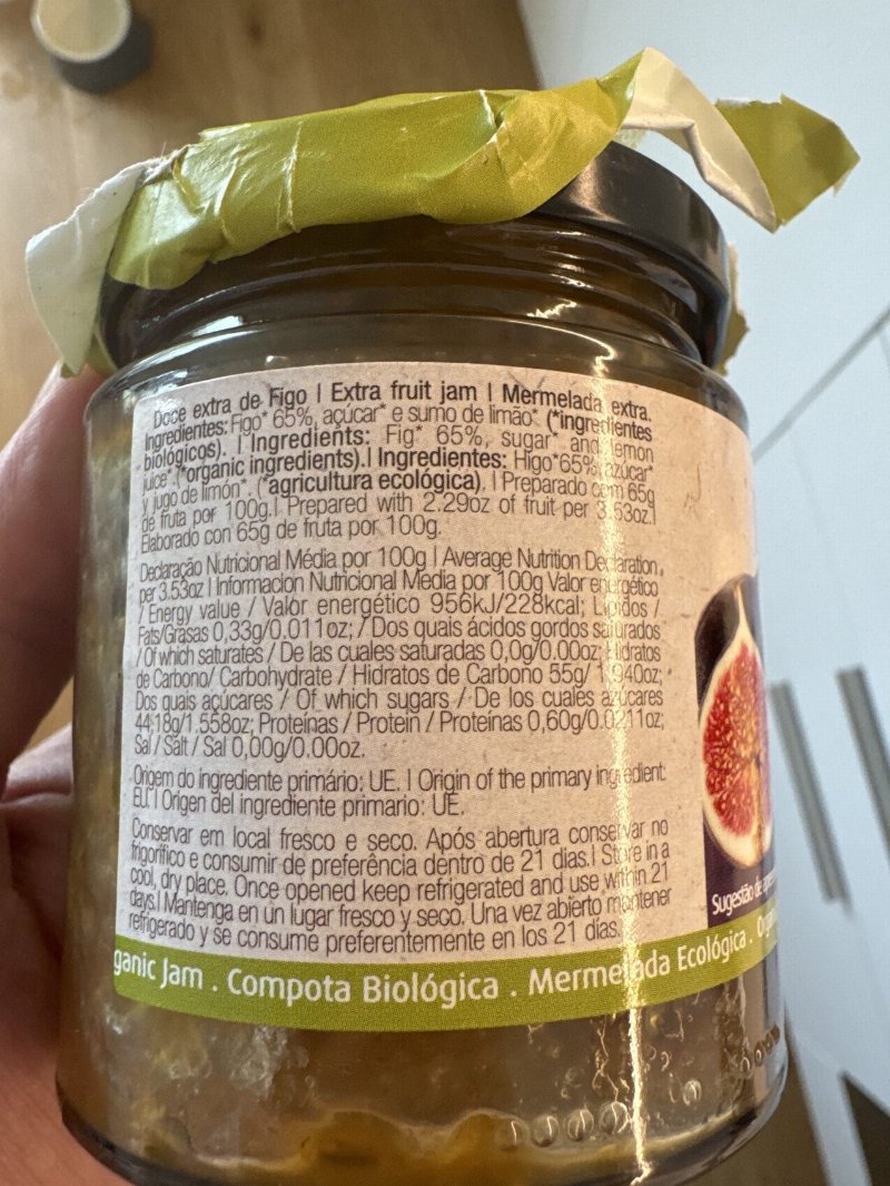Foto da tabela nutricional