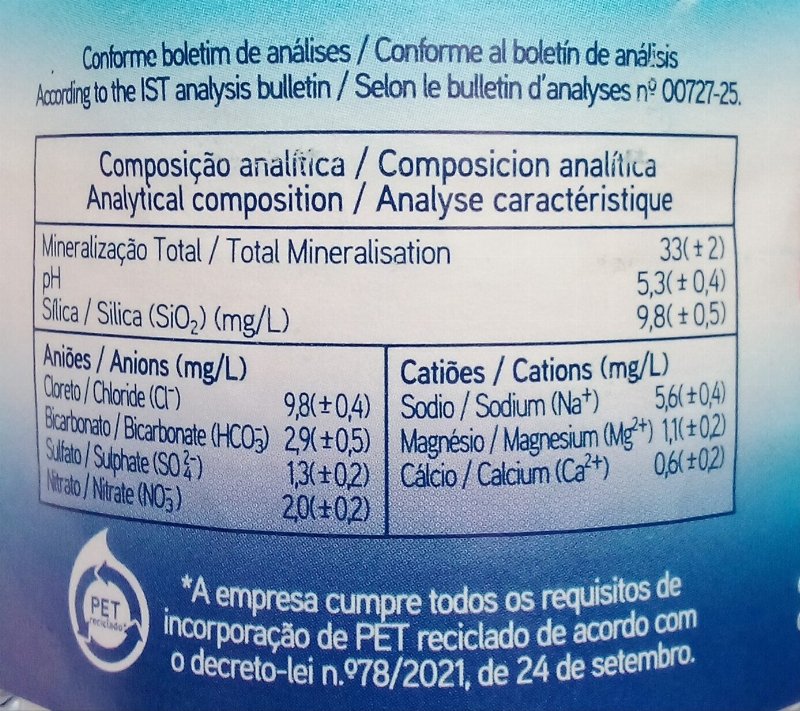 Foto da tabela nutricional