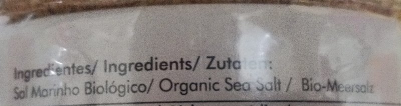 Foto da lista de ingredientes