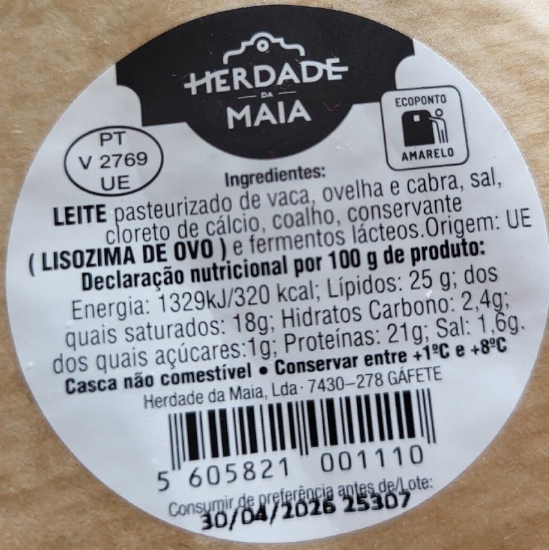 Foto da tabela nutricional