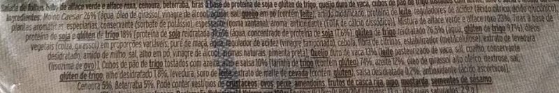 Foto da lista de ingredientes