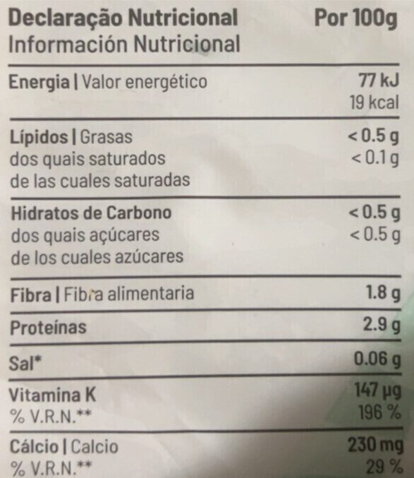 Foto da tabela nutricional