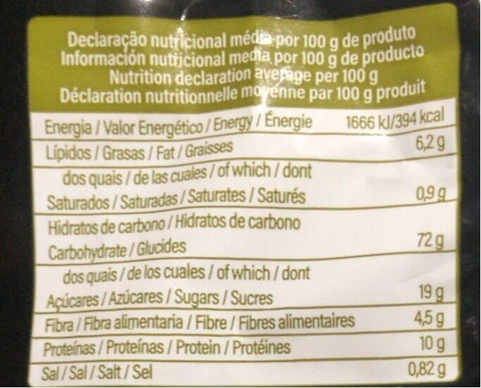 Foto da tabela nutricional