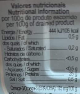 Foto da tabela nutricional