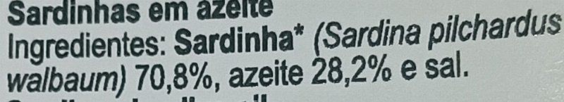 Foto da lista de ingredientes