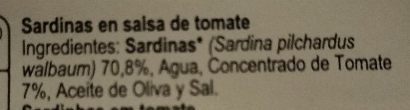 Foto da lista de ingredientes