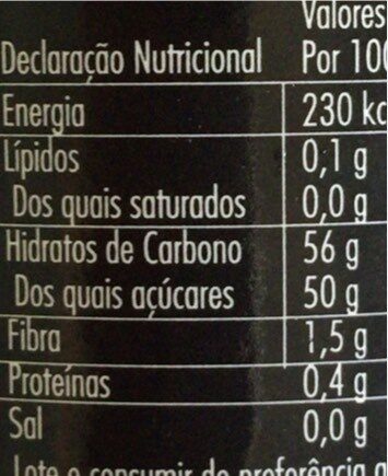 Foto da tabela nutricional