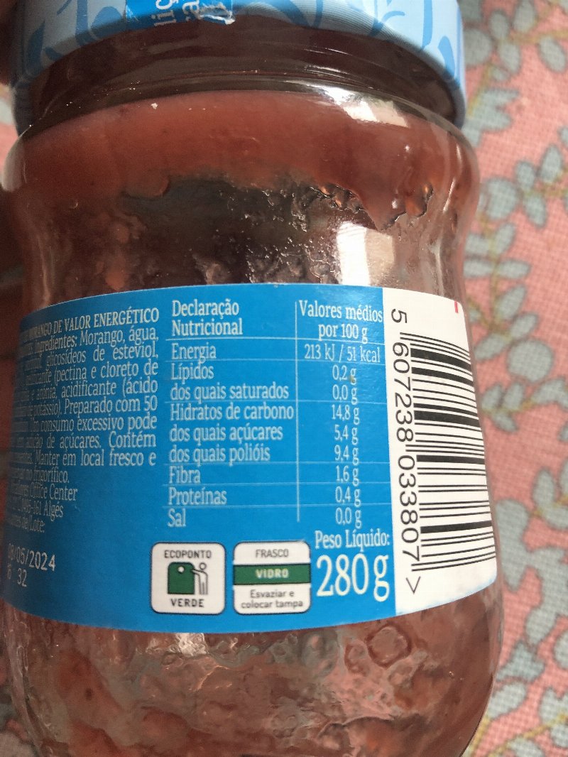 Foto da lista de ingredientes
