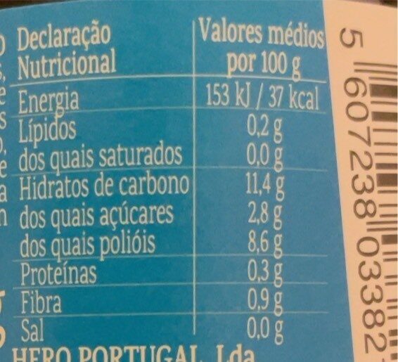 Foto da tabela nutricional