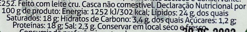 Foto da tabela nutricional